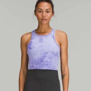 Lululemon athletica ebb to street cropped tank size 8 purple